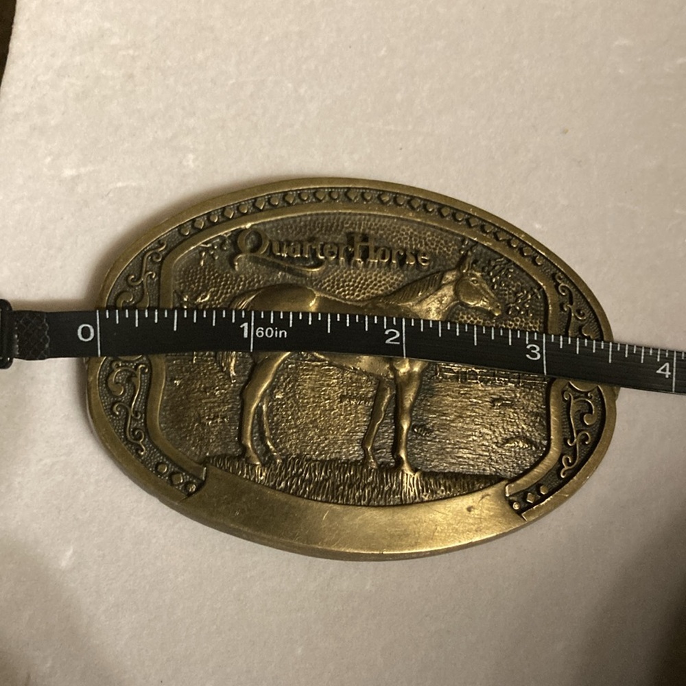 Tony Lama solid brass horse breeder edition belt buckle. Very nice quality - Picture 6 of 6